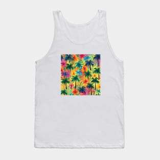 Palm Trees and Tropical Flowers Tank Top